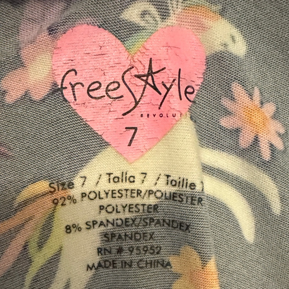 Freestyle Navy Unicorn and Floral Kids Dress - Picture 2 of 4